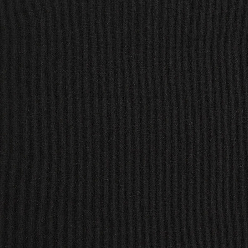Plain cotton linen blend jersey – black,  image number 5