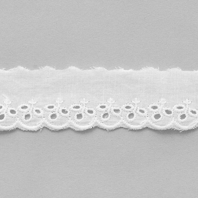 Scalloped Leafy Lace Trim [ 30 mm ] – white,  image number 2