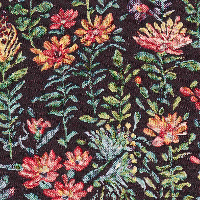 Decor Fabric Tapestry Fabric Small flowers – black,  image number 9