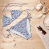 Swimsuit Fabric Flowers and palm fronds – white/indigo,  thumbnail number 6