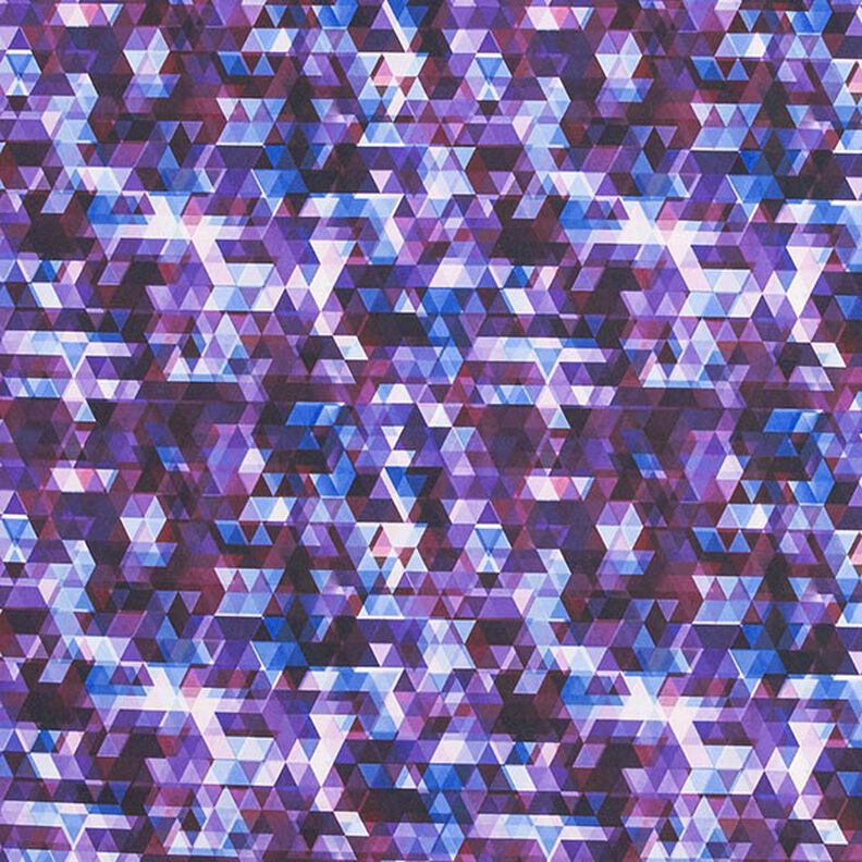 Softshell colourful triangles Digital Print – grape,  image number 1