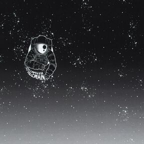 French terry Panel Spaceman | Glitzerpüppi – black/white, 