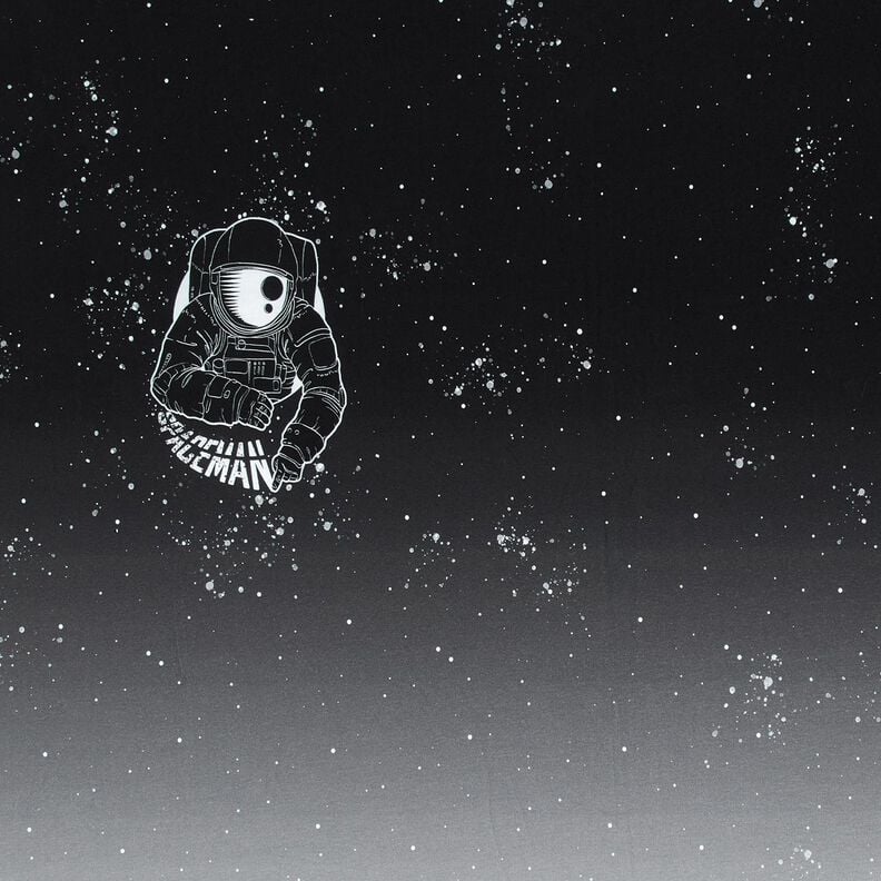 French terry Panel Spaceman | Glitzerpüppi – black/white, image number 1