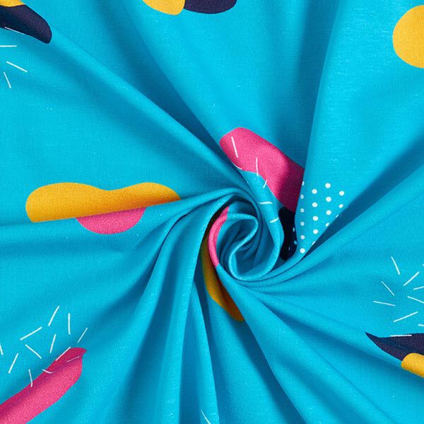 Abstract Peanuts Cotton Jersey | Kathastrophal – light turquoise,  image number 4