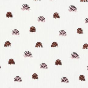 Muslin small rainbows, smooth – ivory/pink | Remnant 90cm, 