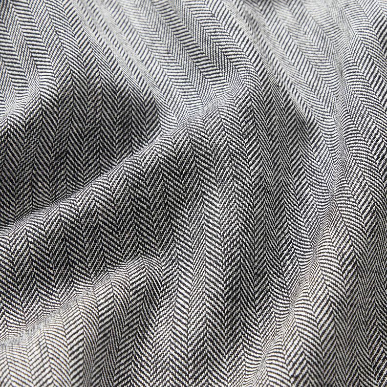 Herringbone Linen Cotton Blend – black,  image number 2