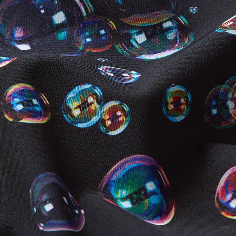 Softshell soap bubbles Digital Print – blue-black,  image number 3