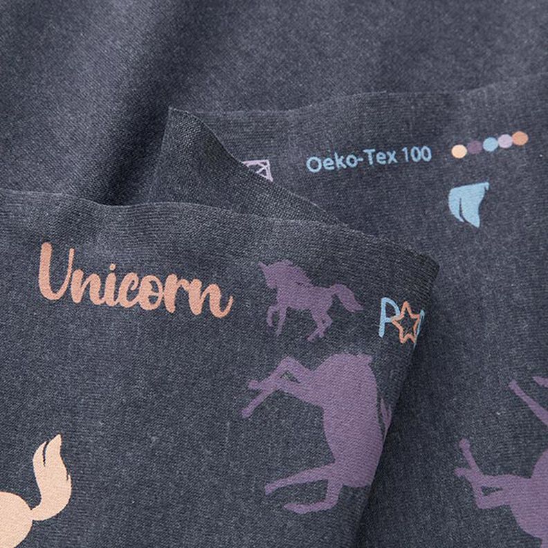 Cotton Jersey Unicorns – navy blue,  image number 3