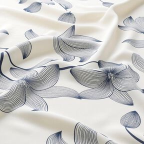 viscose fabric tulips – offwhite/midnight blue, 