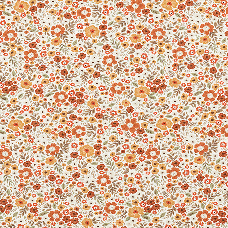 Cotton Jersey autumnal sea of flowers – offwhite,  image number 1