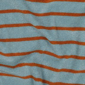 terry cloth jersey Stripes | Poppy Fabrics – dove blue/copper, 