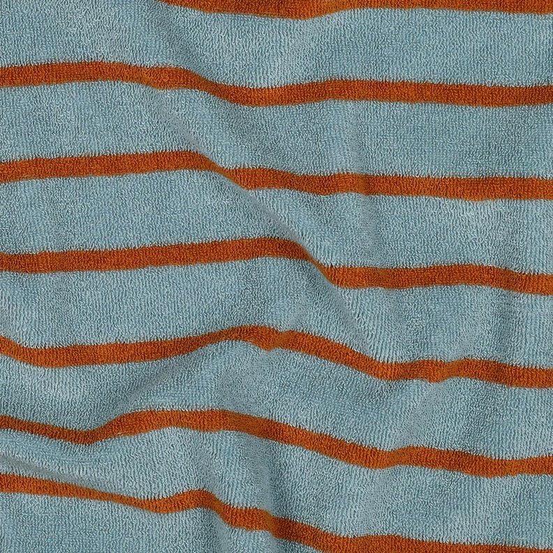 terry cloth jersey Stripes | Poppy Fabrics – dove blue/copper,  image number 2