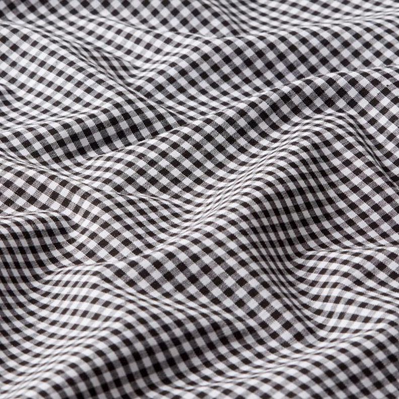 Cotton Poplin Small Gingham, yarn-dyed – black/white,  image number 2