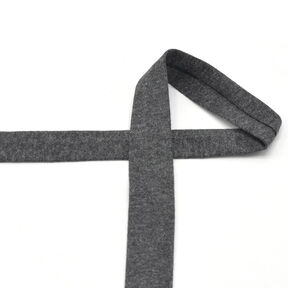 Bias binding Cotton Jersey Mottled [20 mm] – anthracite, 