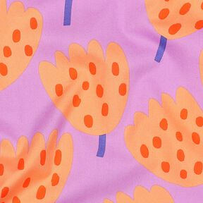 Cotton Poplin Tulips | Nerida Hansen – lavender/peach orange, 