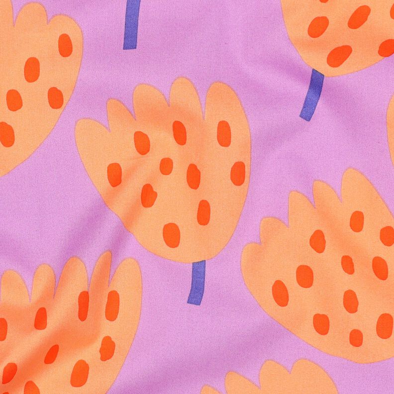 Cotton Poplin Tulips | Nerida Hansen – lavender/peach orange,  image number 2