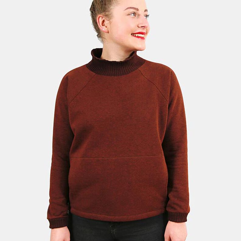 FRAU BETTI Batwing Jumper with Kangaroo Pocket and Stand Collar | Studio Schnittreif | XS-XXL,  image number 3