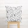 Cotton Cretonne cat sketches – black/ivory,  thumbnail number 6