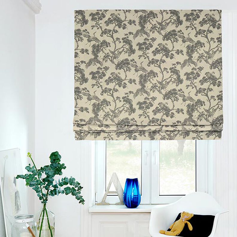 Decor Fabric Canvas Chinese Crane – sand/grey,  image number 7