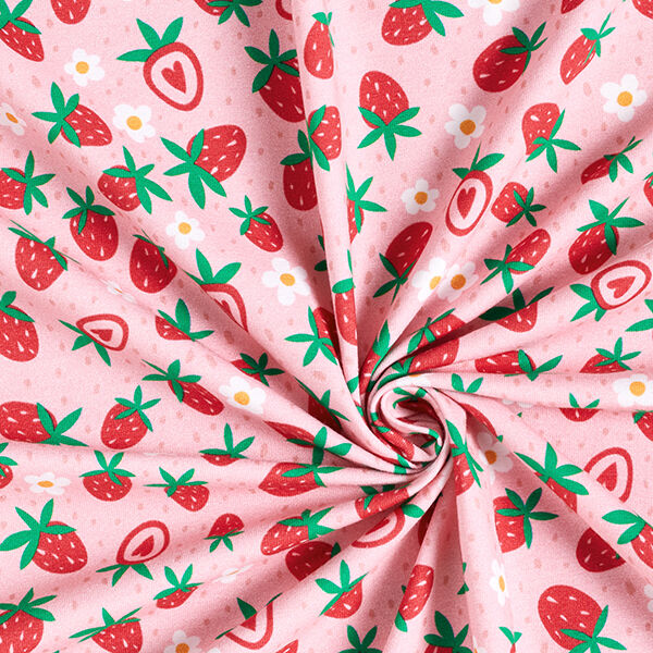Cotton Jersey Sweet Strawberries | PETIT CITRON – pink,  image number 3