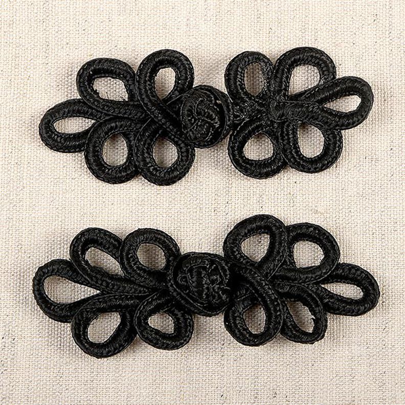 Trimmings closure [ 3 x 8 cm ] – black,  image number 1