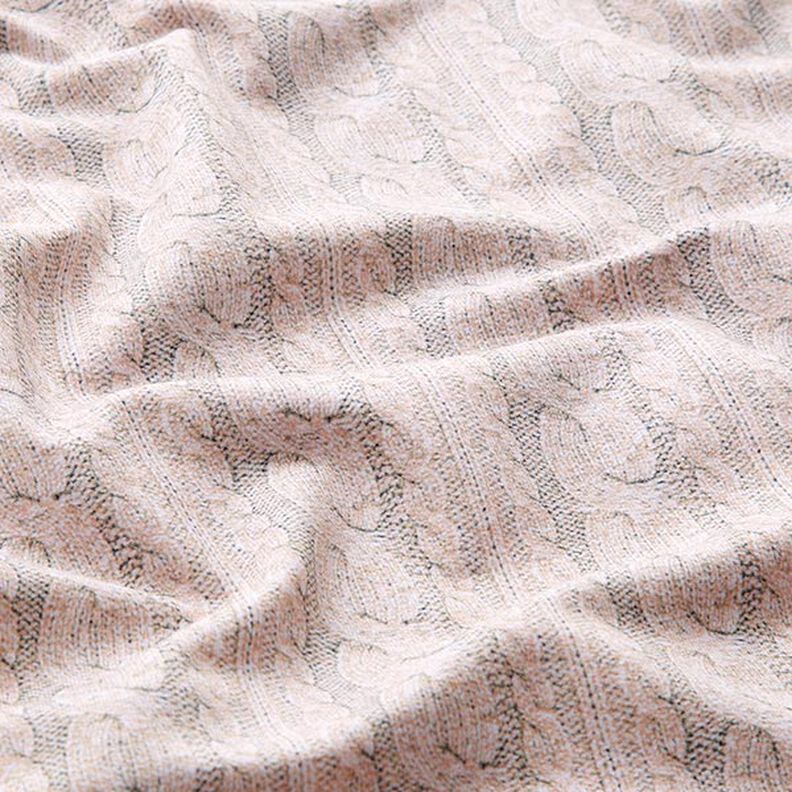 French Terry cable knit print – light beige, image number 2