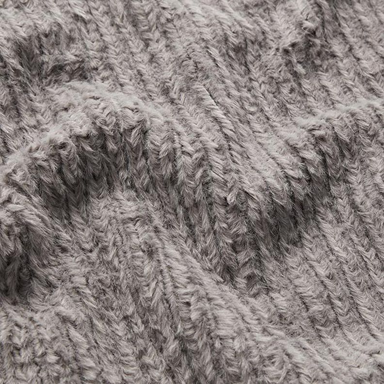cable knit faux fur – grey,  image number 2