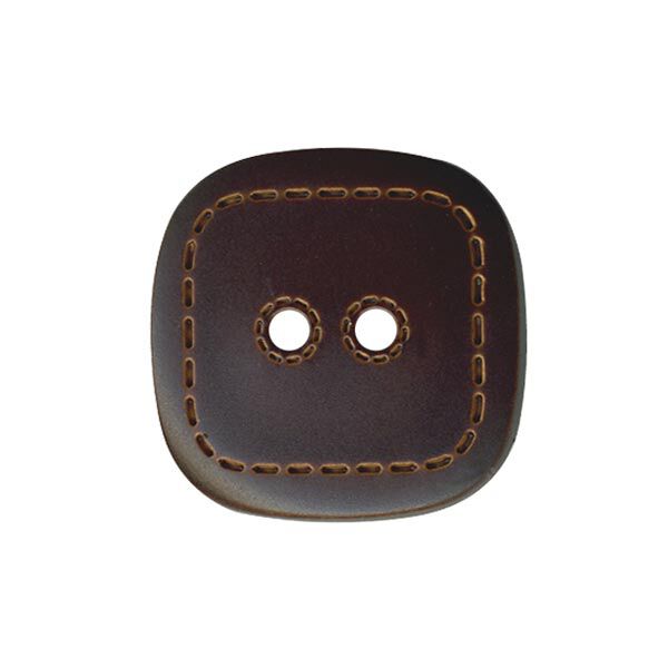 Faux Leather 2-Hole Button – dark brown, image number 1