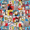 Decor Fabric Half Panama Comic pop art – white,  thumbnail number 1