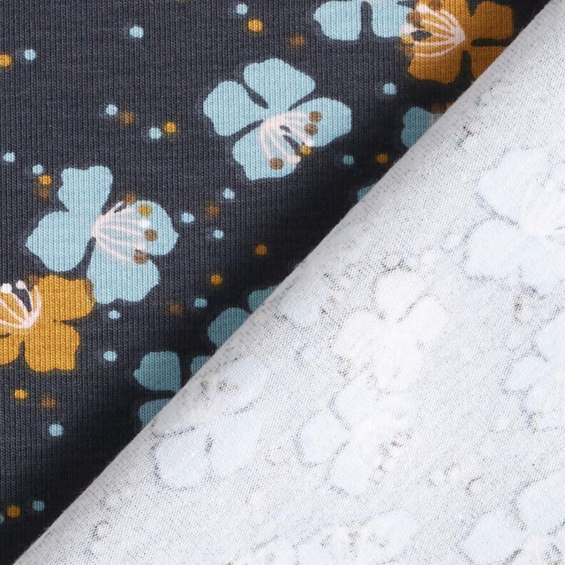 Cotton Jersey cute little flowers – blue-black,  image number 4