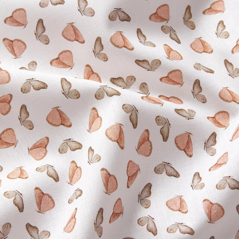 Cotton Poplin delicate butterflies Digital Print – white,  image number 2