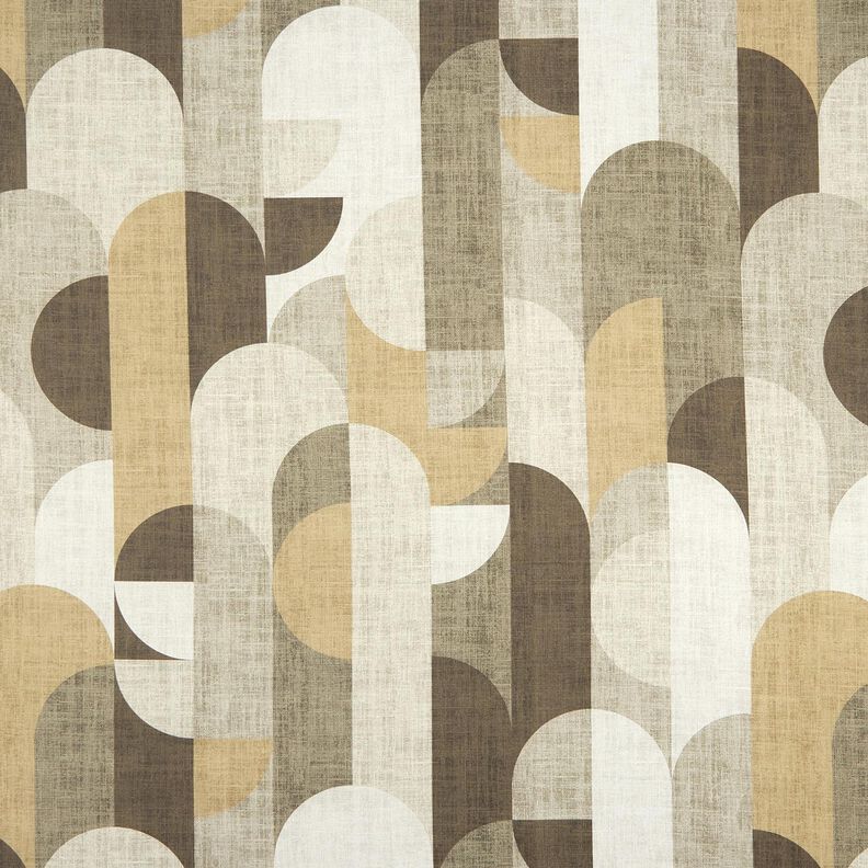 Blackout Fabric Abstract Arches – khaki/light taupe, image number 1