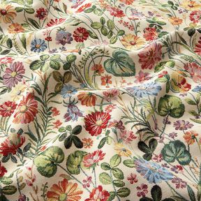 Decor Fabric Tapestry Fabric cheerful flower garden – light beige/green, 