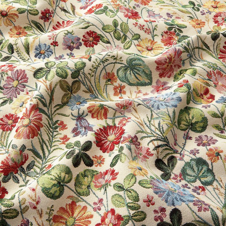 Decor Fabric Tapestry Fabric cheerful flower garden – light beige/green,  image number 2
