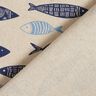Decor Fabric Half Panama abstract school of fish – natural/blue,  thumbnail number 4