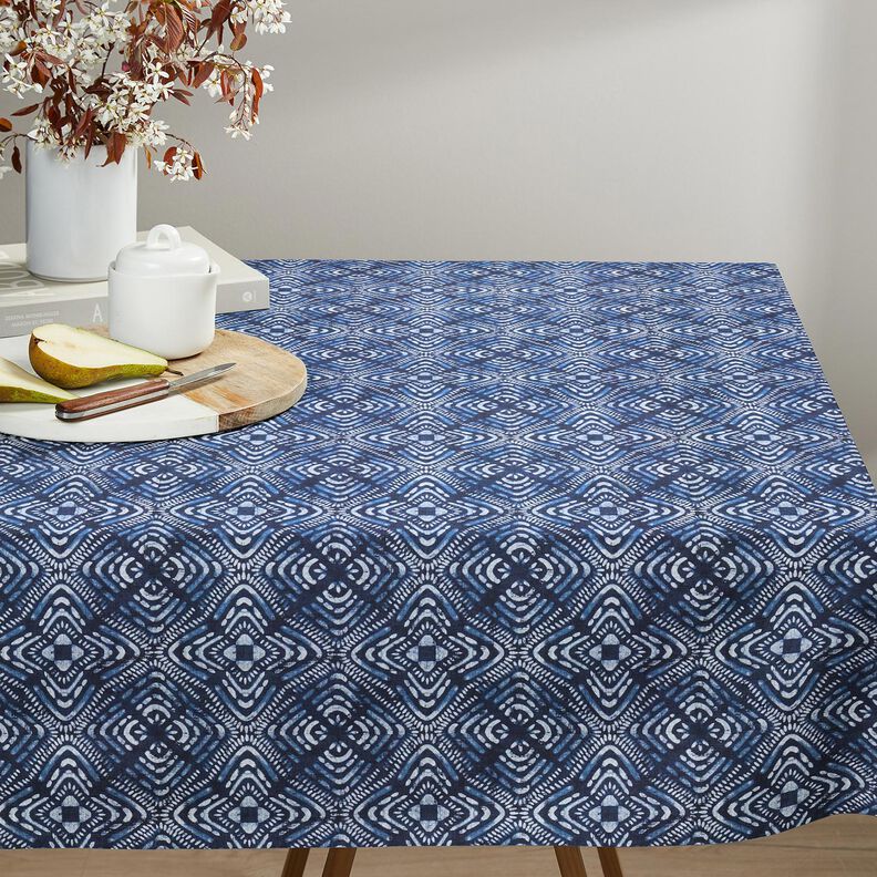 Decor Fabric Canvas Batique tiles – indigo/white, image number 8