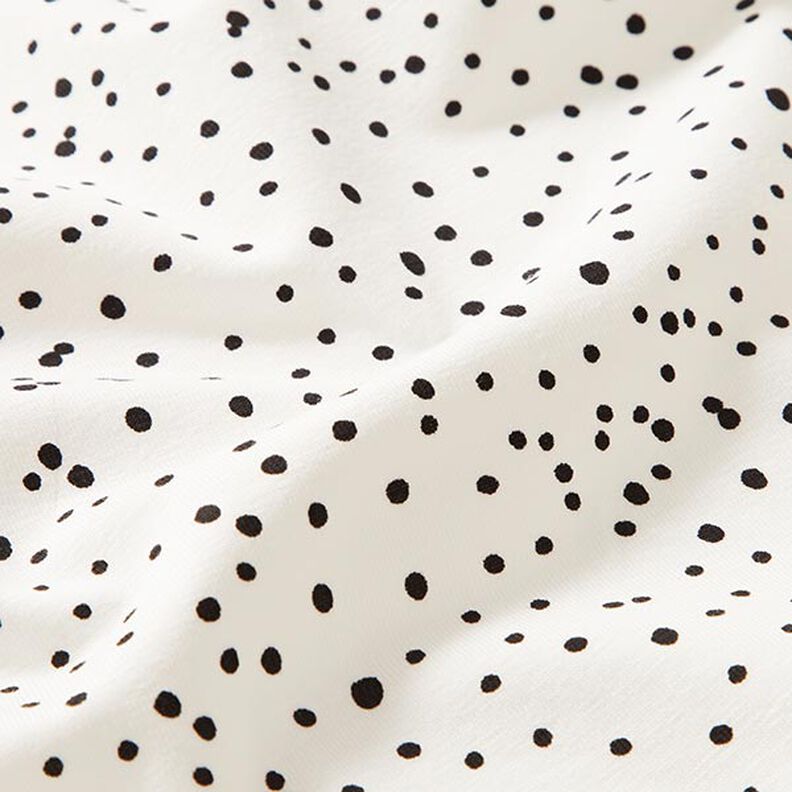 Cotton jersey irregular dots – white,  image number 2