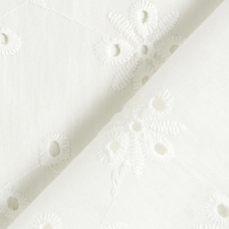 Broderie Anglaise flowers with leaves – white, image number 4