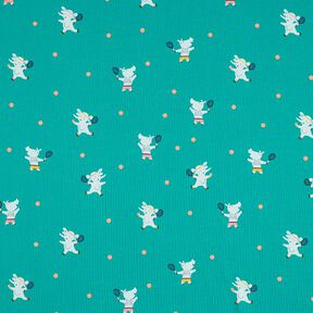 French Terry Tennis animals | PETIT CITRON – petrol, 