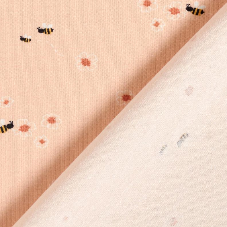 Cotton Jersey bees in the meadow Digital Print – light beige,  image number 4
