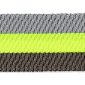 Neon Bag Strap Webbing [ 40 mm ] – neon yellow/grey, 