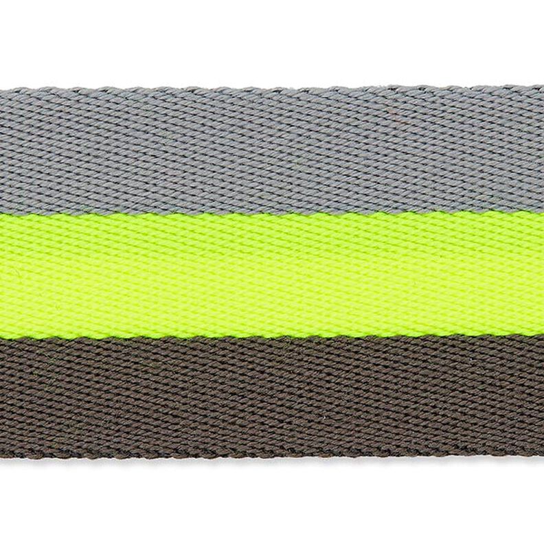 Neon Bag Strap Webbing [ 40 mm ] – neon yellow/grey,  image number 1