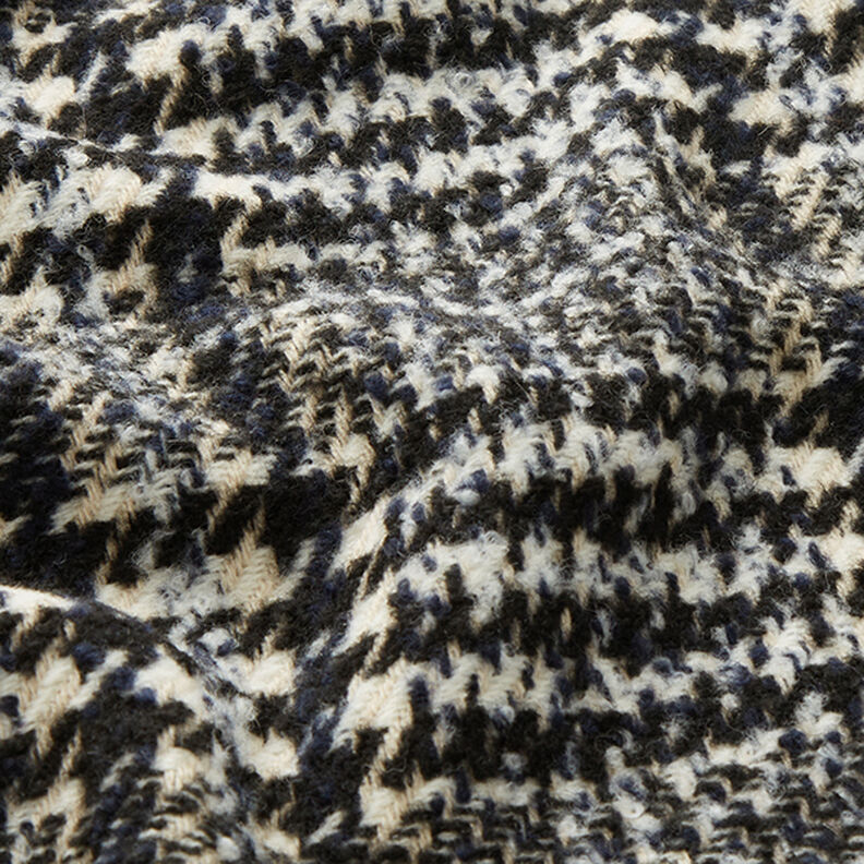 Glen Plaid Coating Fabric – offwhite/black,  image number 2