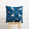 Decor Fabric Glow in the dark dancing unicorns – ocean blue/pink,  thumbnail number 9