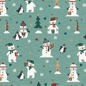 Cotton Jersey penguin, polar bear and snowman – reed, 