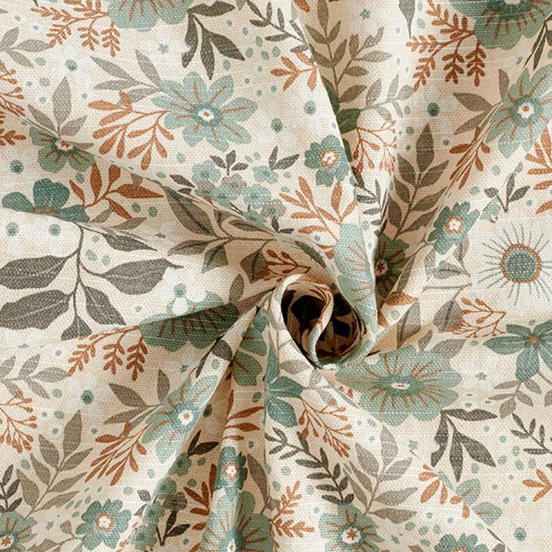 Decorative fabric, half Panama, Flower Meadow – reed/natural, image number 3