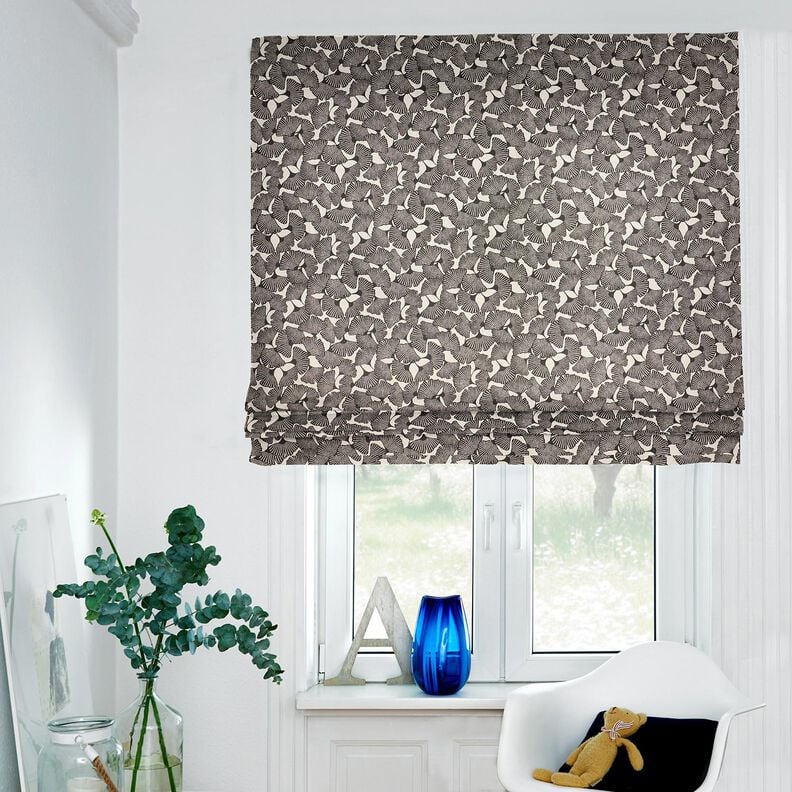 Decor Fabric Half Panama spotted ginkgo – black/natural, image number 7