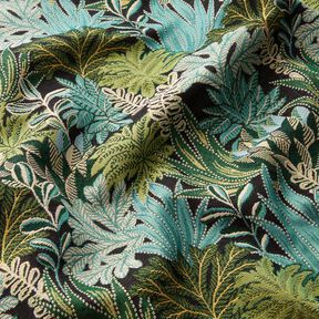 Decor Fabric Jacquard Jungle Leaves – black/green, 