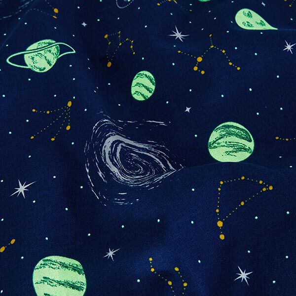 Decor Fabric Glow in the dark constellation – navy blue/light yellow,  image number 14
