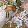Decor Fabric Tapestry Fabric Winter Landscape – ivory/light turquoise,  thumbnail number 4